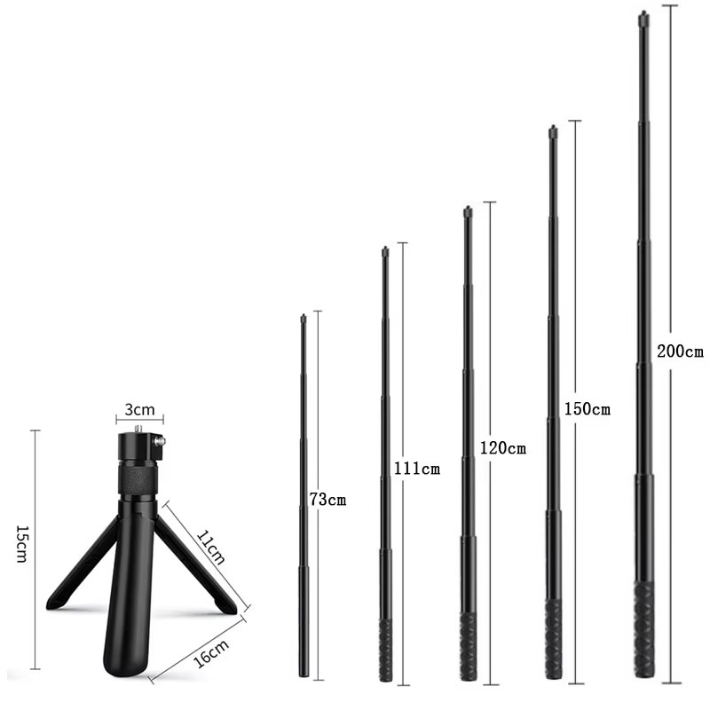 Insta360 Camera X4 - Bastone Selfie Estensibile Invisibile, Monopod Regolabile